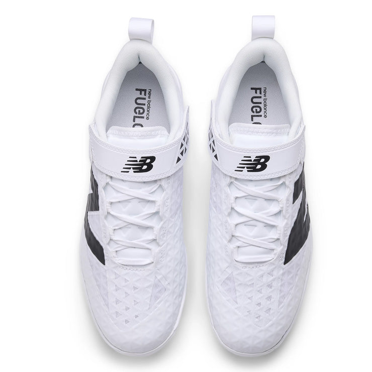 【2025秋冬モデル】ニューバランス 野球 ポイントスパイク Fuel Cell 4040 v8 Molded 紐＋ベルト 2E 25.0～30.0 ホワイト×ブラック PL4040W8 プラスチッククリーツ スタッド フューエルセル カラー 大人 一般 大学野球 社会人野球 草野球 newbalance