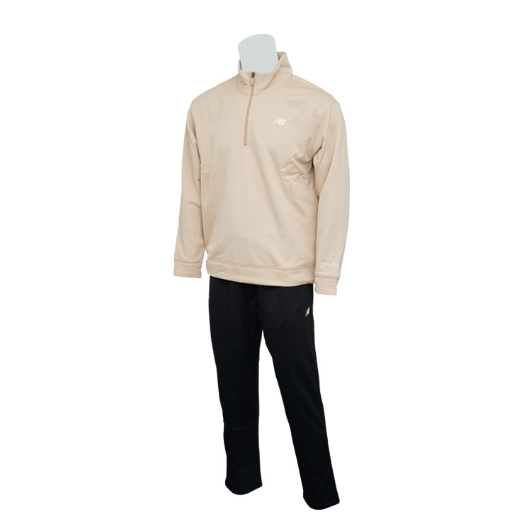 2025モデル ニューバランス プルオーバージャケット ロングパンツ 上下セット ダブルニット 裏起毛 メンズ レディース ユニセックス AMT53170 AMP53175ジャージ 上下 スポーツウェア トレーニングウェア ランニング ジョギング ウォーミングアップ newbalance