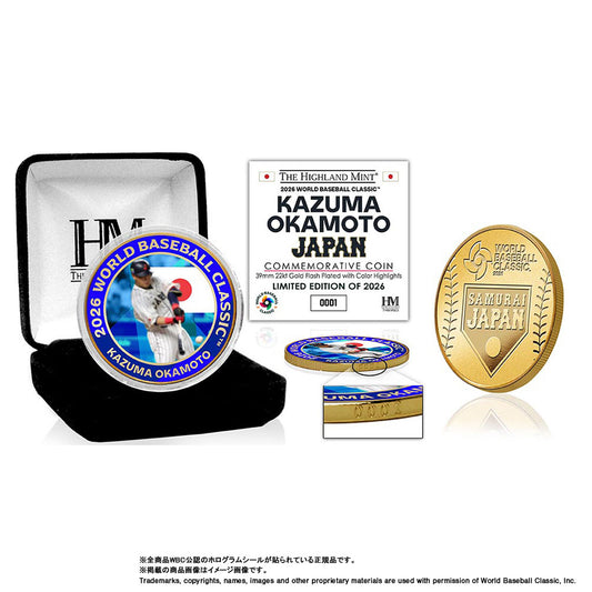 【予約】2026 World Baseball Classic 出場記念 岡本和真 ゴールドコイン ケース付き 記念コイン 記念グッズ 記念アイテム 岡本 日本代表 グッズ ハイランドミント