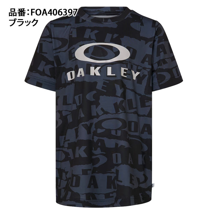 【2024モデル】オークリー ジュニア用 半袖 Tシャツ 夏用 En Qdevo SS Tee Graphic Ytr 7.0 FOA406397  子供服 キッズ Jr こども 子ども スポーツウェア トレーニングウェア 半袖シャツ ランニング 吸汗速乾 oakley