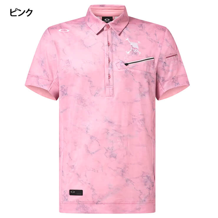 【2024モデル】オークリー 半袖 ポロシャツ Skull Deep Shade Shirt テニスウェア ゴルフウェア FOA406429 夏用  ゴルフシャツ スポーツウェア トレーニングウェア ジム ランニング ジョギング ウェア oakley