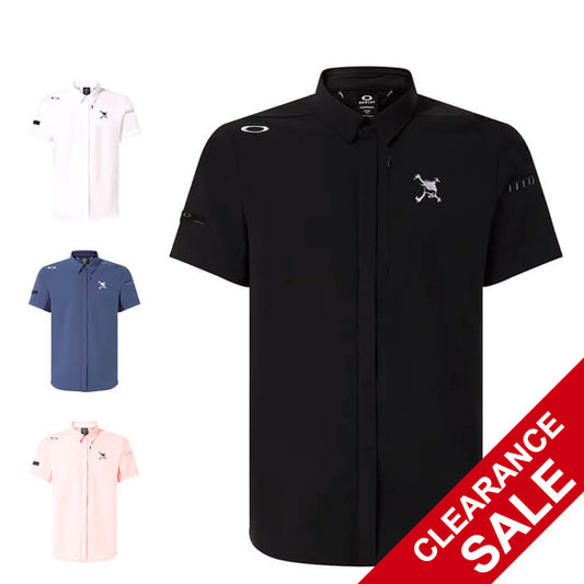 【2024モデル】オークリー 半袖 襟付き シャツ ゴルフシャツ Skull Parched Wv Shirt テニスウェア ゴルフウェア FOA406442 夏用 スポーツウェア トレーニングウェア ジム ランニング ジョギング ウェア oakley