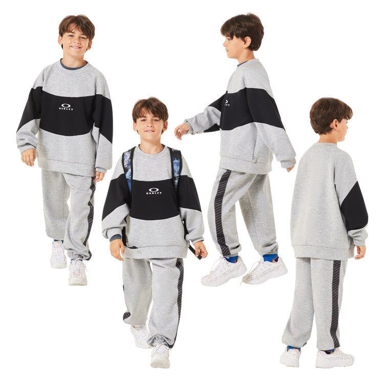 【2025モデル】オークリー ジュニア用 スウェット トレーナー 長袖 子供服 裏起毛 Ytr Qd Fleece Block Crew 10.0 FOA408323 男の子 女の子 こども キッズ Jr 子供 子ども 小学生 スポーツウェア カジュアル 普段着 フーディー スポカジ 秋物 冬物 春物 oakley