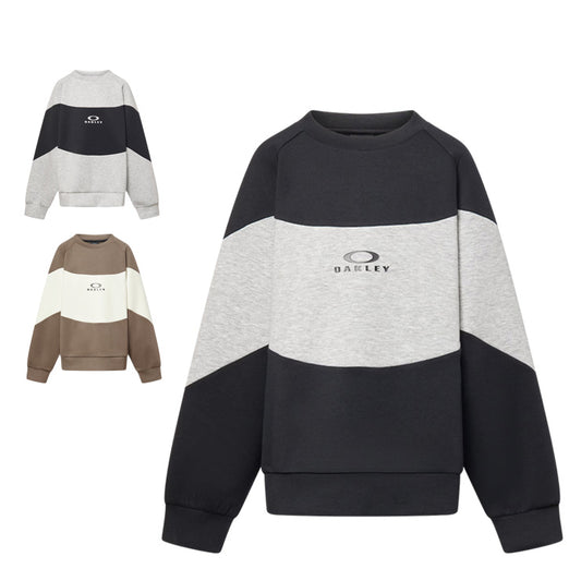 【2025モデル】オークリー ジュニア用 スウェット トレーナー 長袖 子供服 裏起毛 Ytr Qd Fleece Block Crew 10.0 FOA408323 男の子 女の子 こども キッズ Jr 子供 子ども 小学生 スポーツウェア カジュアル 普段着 フーディー スポカジ 秋物 冬物 春物 oakley