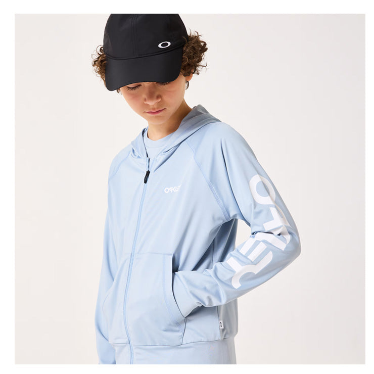 【2026モデル】オークリー ジュニア用 ラッシュガード 長袖 フーディー 水陸両用 ジャケット 夏用 子供服 Ytr Rash Guard Jkt 11.0 FOA408829 水着 アウトドア マリンスポーツ 海 サーフィン プール 川 キッズ Jr こども 子ども スポーツウェア トレーニングウェア oakley