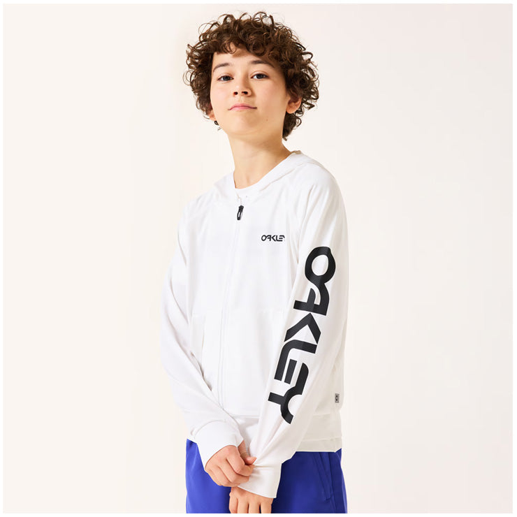 【2026モデル】オークリー ジュニア用 ラッシュガード 長袖 フーディー 水陸両用 ジャケット 夏用 子供服 Ytr Rash Guard Jkt 11.0 FOA408829 水着 アウトドア マリンスポーツ 海 サーフィン プール 川 キッズ Jr こども 子ども スポーツウェア トレーニングウェア oakley