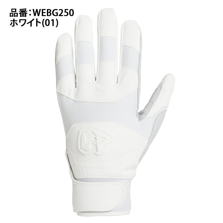 【訳あり】照明焼けあり ワールドペガサス バッティンググローブ 高校野球対応 両手用 ホワイト 天然皮革 WEBG250 わけあり バッティング手袋 バッティンググラブ 打者用手袋 高校生 中学生 大人 一般 白 ワッペ Worldpegasus