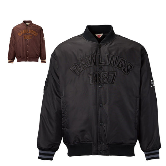 【2025モデル】ローリングス ツイル パデッド バーシティジャケット 中綿 GROUND RED スタジャン スタジアムジャンパー 長袖 メンズ AOS15F11 冬物 カジュアル タウンユース スポカジ rawlings