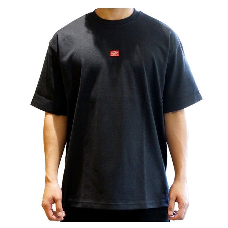 【2024モデル】ローリングス パッチロゴ オーバーサイズ Tシャツ GROUND RED 半袖 メンズ ユニセックス AST14S08 春 夏  カジュアル タウンユース スポカジ スポーツウェア 半袖シャツ 野球ウェア rawlings 大きいサイズあり