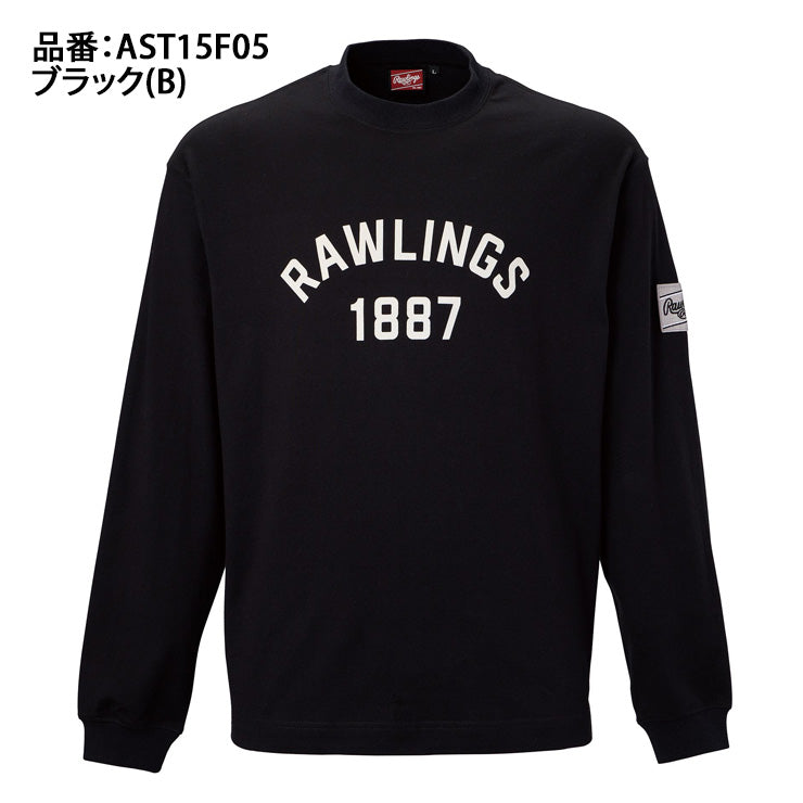 【2025モデル】ローリングス 長袖 Tシャツ GROUND RED メンズ ユニセックス AST15F05 春物 秋物 冬物 カジュアル タウンユース スポカジ スポーツウェア ロンT ロングスリーブシャツ 野球ウェア rawlings 大きいサイズあり