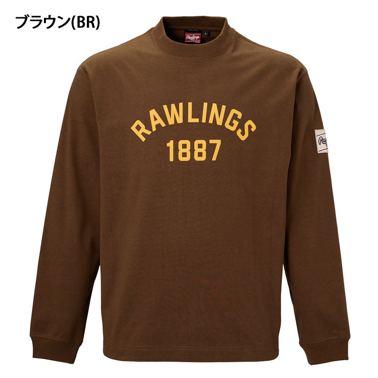 【2025モデル】ローリングス 長袖 Tシャツ GROUND RED メンズ ユニセックス AST15F05 春物 秋物 冬物 カジュアル タウンユース スポカジ スポーツウェア ロンT ロングスリーブシャツ 野球ウェア rawlings 大きいサイズあり