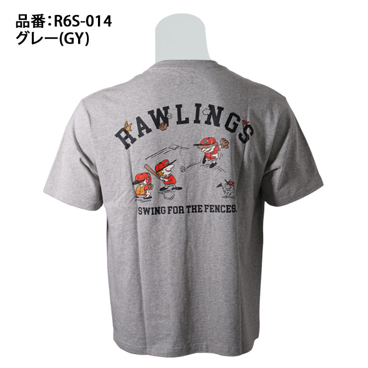【2026モデル】ローリングス Tシャツ 半袖 BACK PRINT TEE FUN LINE メンズ ユニセックス R6S-014 春 夏 カジュアル タウンユース スポカジ スポーツウェア 半袖シャツ 野球ウェア rawlings