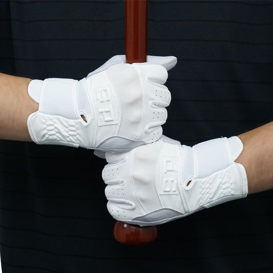 【刺繍1円】2025モデル シュアプレイ バッティンググローブ 洗える 天然皮革 高校野球対応 両手用 SBA153S バッティング手袋 バッティンググラブ 打者用手袋 大人 一般 高校生 中学生 白 SURE PLAY