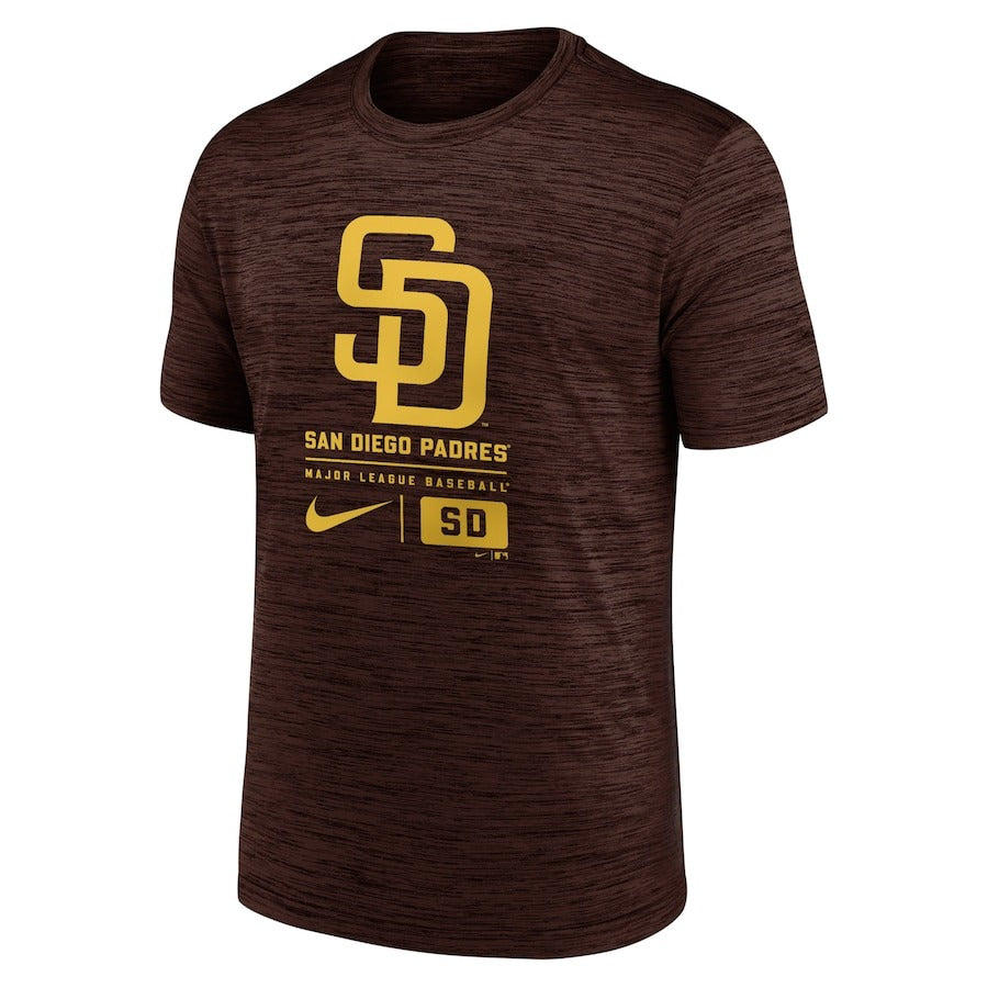 ナイキ サンディエゴ・パドレス 半袖 Tシャツ ラージロゴ ベロシティ San Diego Padres Nike Brown Large Logo Velocity T-Shirt メンズ NKPQ-20Q-PYP-B1Y カジュアル 普段着 スポカジ スポーツウェア トレーニングウェア MLB メジャーリーグ グッズ 公式アイテム nike