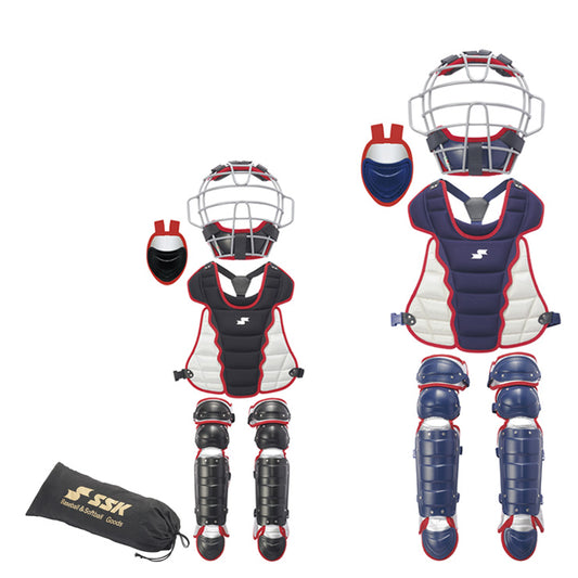 【2026モデル】SSK 少年軟式 少年ソフトボール キャッチャー防具 4点セット マスク プロテクター レガース スロートガード 少年野球 CGSET26JNS ジュニア こども 学童野球 軟式用 ソフト用 11インチ 捕手用 キャッチャー道具 一式 JSBBマーク JSAマーク エスエスケイ