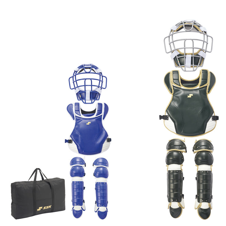 【2026モデル】SSK 一般軟式 ソフトボール キャッチャー防具 3点セット マスク プロテクター レガース 専用バッグ付き CGSET26NSF 軟式用 ソフト用 12インチ 捕手用 キャッチャー道具 キャッチャー用具 一式 大人 一般 草野球 JSBBマーク JSAマーク エスエスケイ