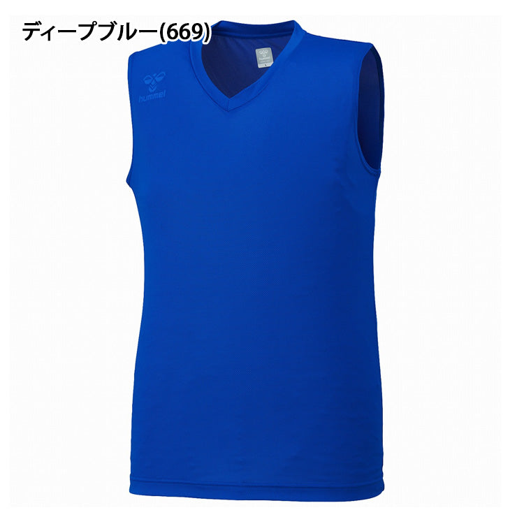 【2026モデル】ヒュンメル ジュニア用 つめたインナー 接触冷感 インナーシャツ ノースリーブ Vネック アンダーシャツ 少年 小学生 HJP5166 キッズ こども 子ども 子供服 夏用 冷たい UVカット 吸汗速乾 スポーツ サッカー フットサル ランニング 野球 hummel