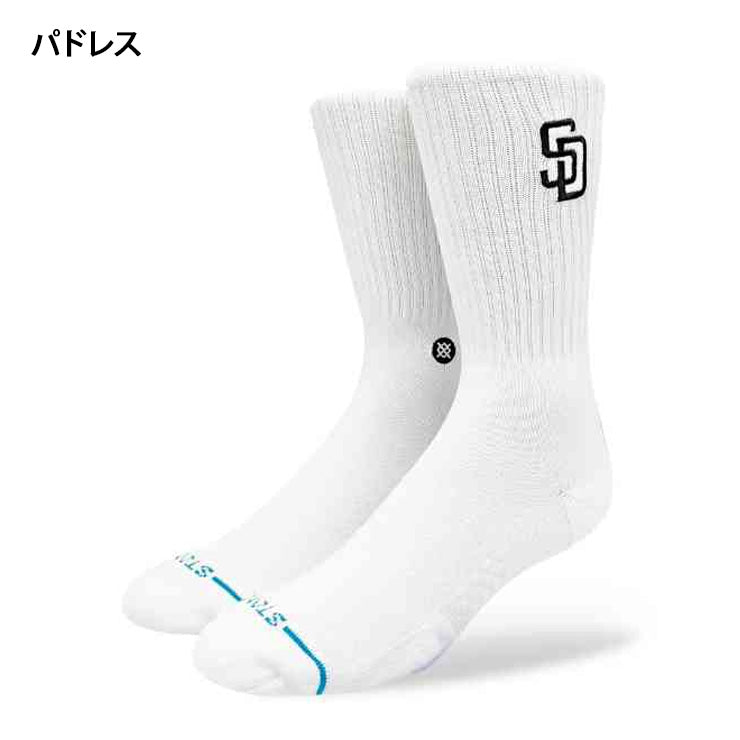【2026モデル】STANCE スタンス クルーソックス MLB CREST 1足入り ドジャース パドレス ヤンキース ホワイトソックス すね丈 メンズ レディース ユニセックス A556C25LAD A556C25SDP A55625NYY A556A26CHW 野球 スポーツソックス 靴下 大人 一般