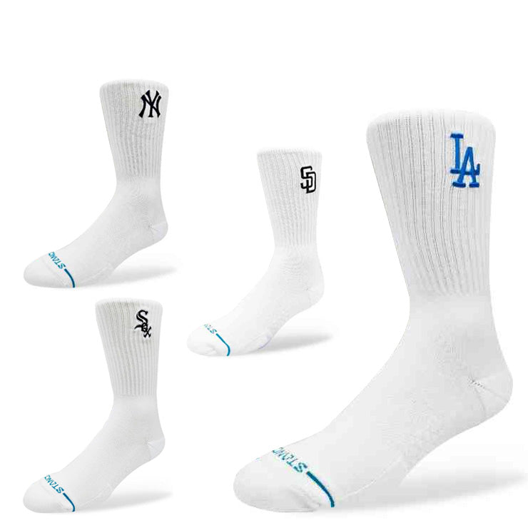 【2026モデル】STANCE スタンス クルーソックス MLB CREST 1足入り ドジャース パドレス ヤンキース ホワイトソックス すね丈 メンズ レディース ユニセックス A556C25LAD A556C25SDP A55625NYY A556A26CHW 野球 スポーツソックス 靴下 大人 一般