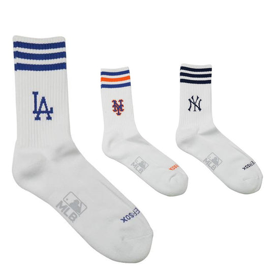 MLB×ROSTER SOX ロスターソックス MLB LINE SOX クルーソックス 1足入り メジャーリーグ ロゴ 靴下 MLB-193 ヤンキース ドジャース メッツ メンズ レディース ユニセックス スポーツソックス 野球 ランニング トレーニング カジュアル 普段遣い