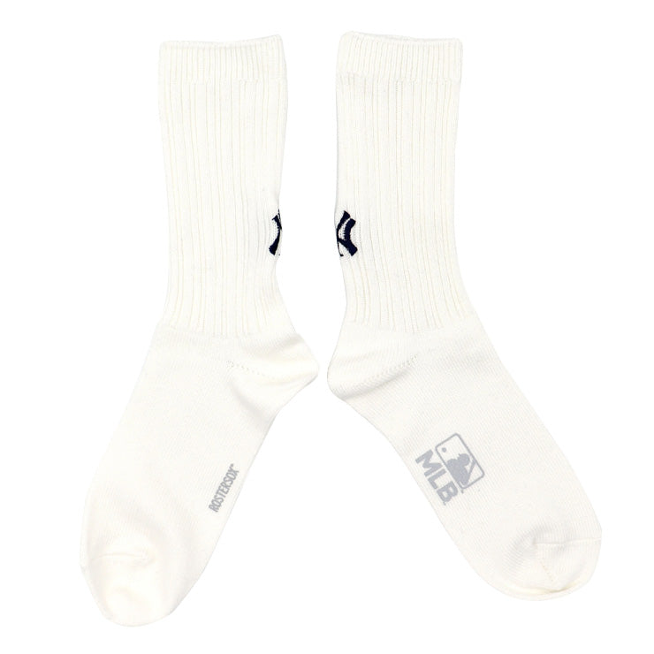 MLB×ROSTER SOX ロスターソックス MLB RIB SOCKS クルーソックス 1足入り メジャーリーグ ロゴ 靴下 MLB-197 ヤンキース ドジャース レッドソックス メッツ メンズ レディース ユニセックス スポーツソックス 野球 ランニング トレーニング カジュアル 普段遣い