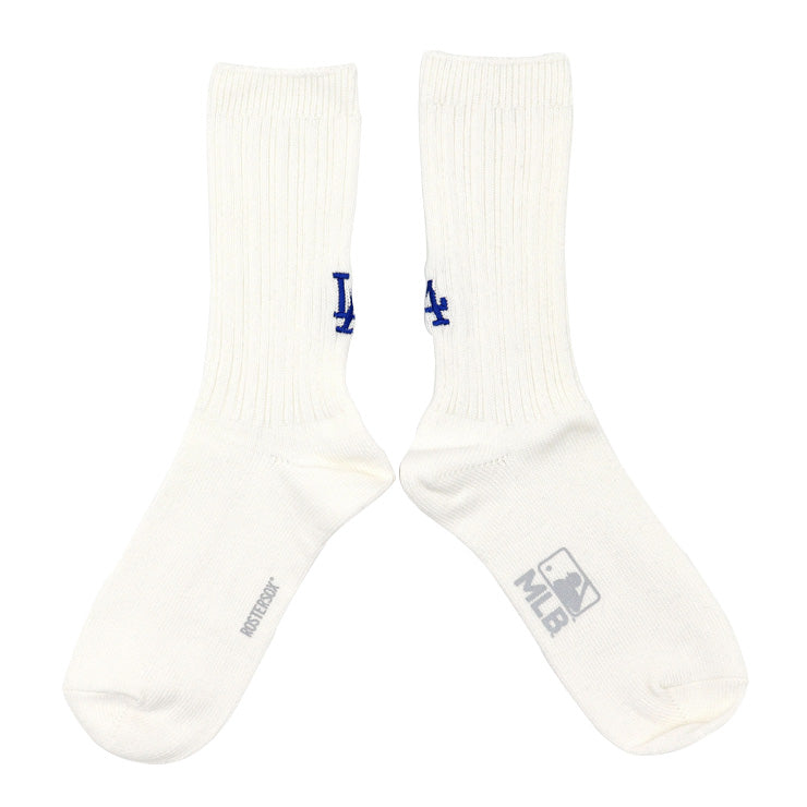 MLB×ROSTER SOX ロスターソックス MLB RIB SOCKS クルーソックス 1足入り メジャーリーグ ロゴ 靴下 MLB-197 ヤンキース ドジャース レッドソックス メッツ メンズ レディース ユニセックス スポーツソックス 野球 ランニング トレーニング カジュアル 普段遣い