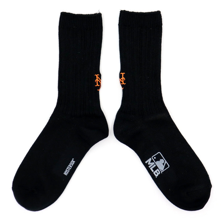 MLB×ROSTER SOX ロスターソックス MLB RIB SOCKS クルーソックス 1足入り メジャーリーグ ロゴ 靴下 MLB-197 ヤンキース ドジャース レッドソックス メッツ メンズ レディース ユニセックス スポーツソックス 野球 ランニング トレーニング カジュアル 普段遣い