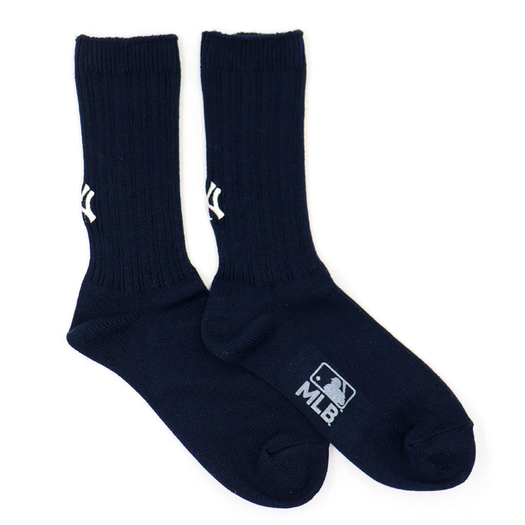 MLB×ROSTER SOX ロスターソックス MLB RIB SOCKS クルーソックス 1足入り メジャーリーグ ロゴ 靴下 MLB-197 ヤンキース ドジャース レッドソックス メッツ メンズ レディース ユニセックス スポーツソックス 野球 ランニング トレーニング カジュアル 普段遣い