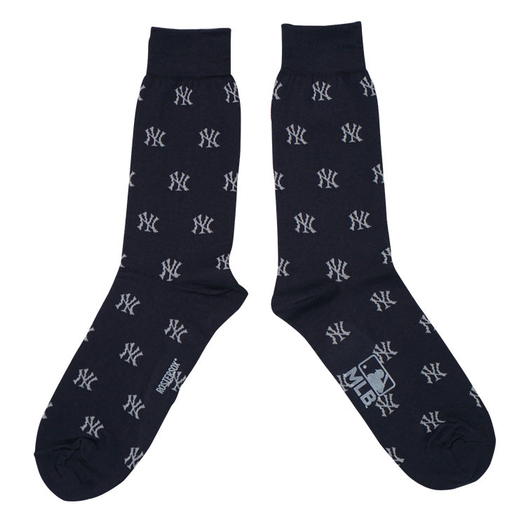 MLB×ROSTER SOX ロスターソックス 200 MLB MONO SOCKS クルーソックス 1足入り メジャーリーグ ドジャース ヤンキース ロゴ 靴下 MLB-271 総柄 メンズ レディース ユニセックス スポーツソックス 野球 ランニング トレーニング カジュアル 普段遣い