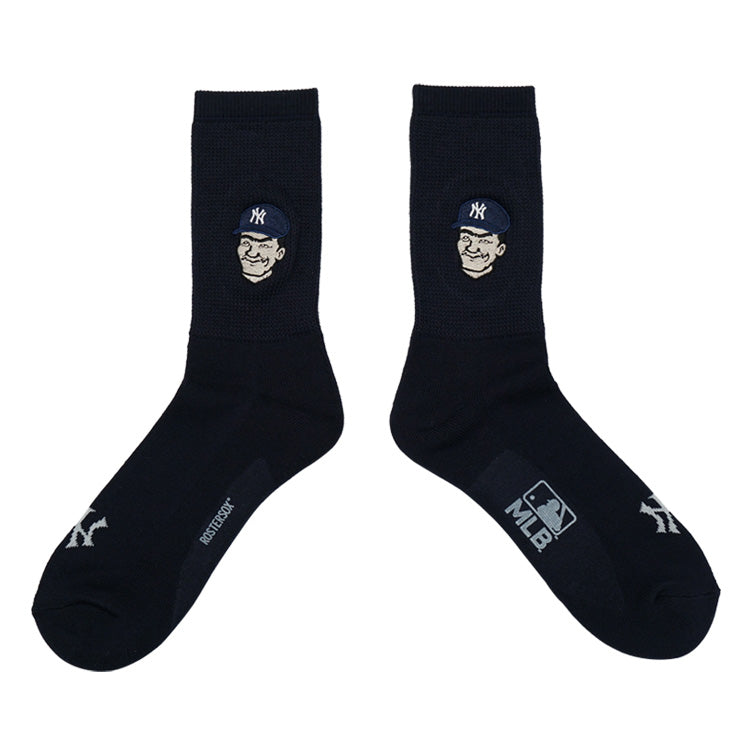 MLB×ROSTER SOX ロスターソックス MLB MAN SOCKS クルーソックス 1足入り メジャーリーグ ロゴ 靴下 MLB-287 ヤンキース ドジャース ジャイアンツ メンズ レディース ユニセックス スポーツソックス 野球 ランニング トレーニング カジュアル 普段遣い