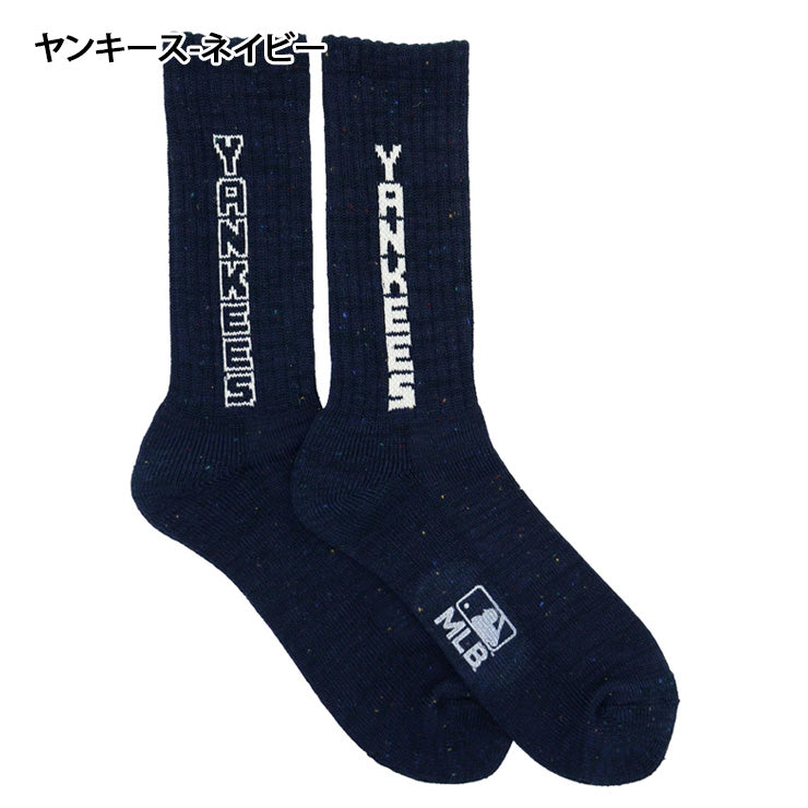 MLB×ROSTER SOX ロスターソックス MLB NEP LOGO SOCKS クルーソックス 1足入り メジャーリーグ ロゴ 靴下 MLB-294 ヤンキース ドジャース ジャイアンツ メンズ レディース ユニセックス スポーツソックス 野球 ランニング トレーニング カジュアル 普段遣い