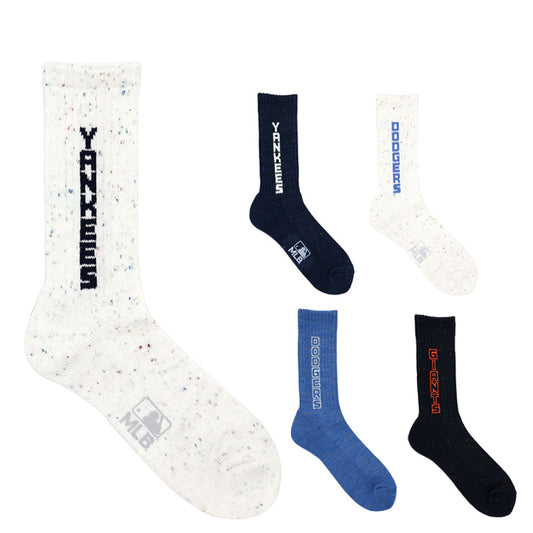 MLB×ROSTER SOX ロスターソックス MLB NEP LOGO SOCKS クルーソックス 1足入り メジャーリーグ ロゴ 靴下 MLB-294 ヤンキース ドジャース ジャイアンツ メンズ レディース ユニセックス スポーツソックス 野球 ランニング トレーニング カジュアル 普段遣い