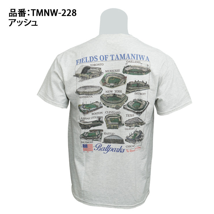 TAMANIWA BALL PARKS TEE Tシャツ 半袖 メジャーリーグ ボールパーク 球場 メンズ 春用 夏用 大人 一般 野球 TMNW-228 普段着 ティーシャツ カジュアル ウェア 春物 夏物 おしゃれ タマニワ