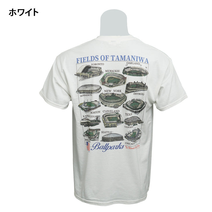 TAMANIWA BALL PARKS TEE Tシャツ 半袖 メジャーリーグ ボールパーク 球場 メンズ 春用 夏用 大人 一般 野球 TMNW-228 普段着 ティーシャツ カジュアル ウェア 春物 夏物 おしゃれ タマニワ