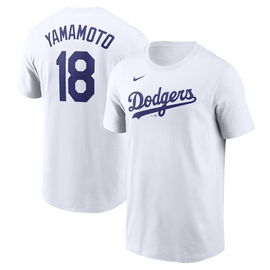 ナイキ MLB 山本由伸 ロサンゼルス・ドジャース 半袖 Tシャツ ホワイト Los Angeles Dodgers Yoshinobu Yamamoto Nike 2024 Fuse Name & Number T-Shirt メンズ ML0124SS24 山本選手 グッズ メジャーリーグ あす楽