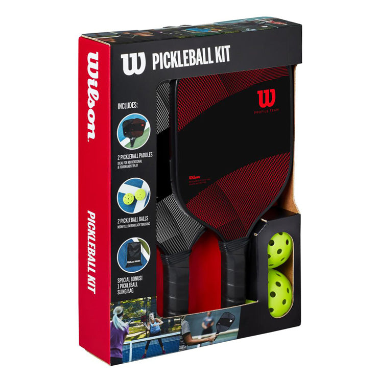 ウィルソン ピックルボール パドル2本 ボール2個 セット PICKLE KIT 2 PADDLES 2 ケース付き WR195611U2 ラケット レクレーション アウトドア wilson