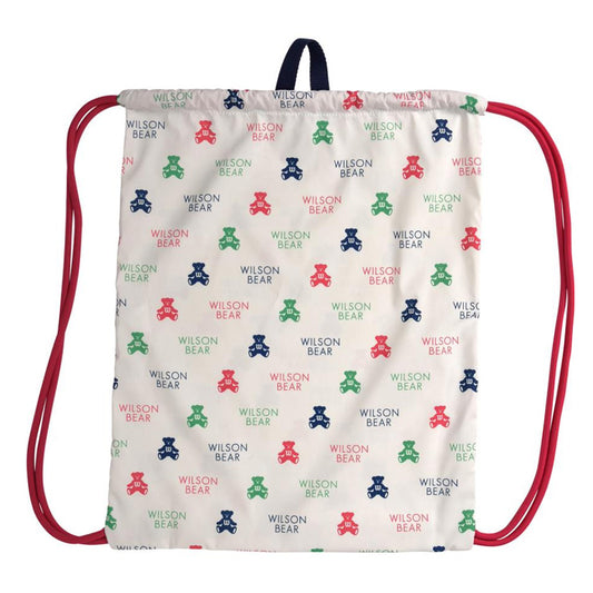 ウィルソン ウィルソンベアー ナップサック シンチバッグ ONE BEAR CINCH BAG WHITE ジムサック テニスバッグ WR80157010 バックパック リュックサック デイパック 巾着袋 サブバッグ エコバッグ ランドリーバッグ 部活 ジム wilson