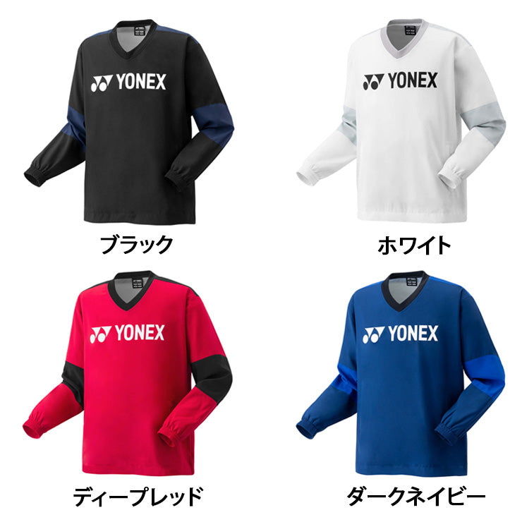 YONEX スポーツシャツ ホワイト/ネイビー VネックYONEX バドミントン V