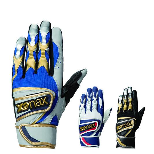 【刺繍1円】2025モデル ザナックス バッティンググローブ ダブルベルト 一般向け 両手用 カラー 合成皮革 BBG109 バッティング手袋 バッティンググラブ 打者用手袋 大人 一般 草野球 大学野球 社会人野球 xanax