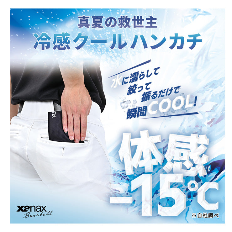 【濡らして振るだけ】ザナックス 冷感クールハンカチ 冷たい 気持ちいい XARCH1 暑さ対策 屋外作業 野球 高校野球 ゴルフ スポーツ