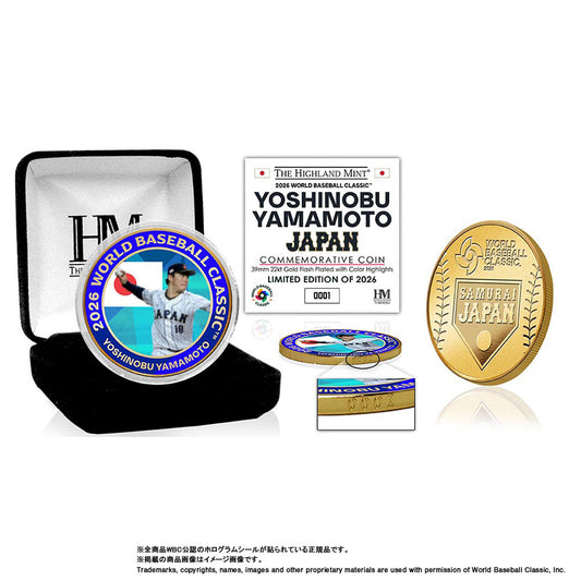 【予約】2026 World Baseball Classic 出場記念 山本由伸 ゴールドコイン ケース付き 記念コイン 記念グッズ 記念アイテム 山本 日本代表 グッズ ハイランドミント