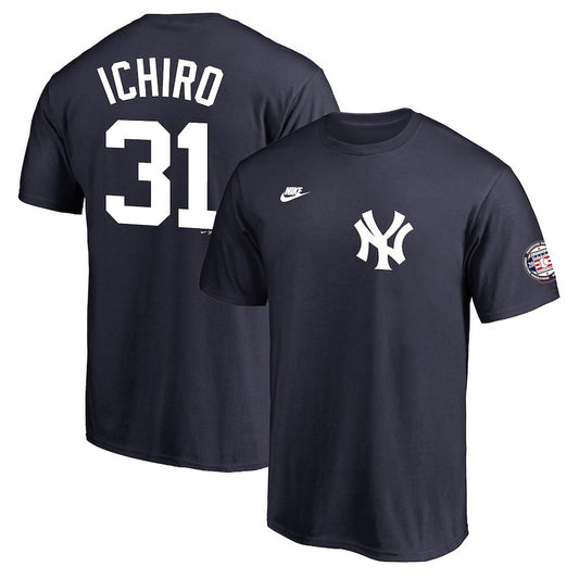 【予約販売】ナイキ イチロー MLB 殿堂入り記念 ヤンキース ネーム＆ナンバー Tシャツ HOF 半袖 大人 メンズ レディース N199-44B-Q5J-FHX 米国野球殿堂 グッズ ウエア ウェア 半袖シャツ メジャーリーグ 記念グッズ 記念アイテム nike