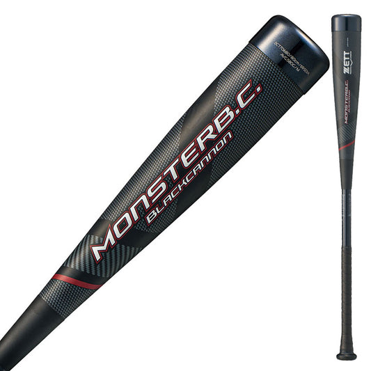 【予約販売】2026モデル ゼット 少年軟式 モンスターブラックキャノン バット フレアグリップ ミドルバランス 76cm 570g 78cm 580g 80cm 590g 少年野球 BCT706 軟式バット JSBBマーク 軟式野球 学童野球 こども キッズ ジュニア用 子供 J号ボール J号球 ZETT