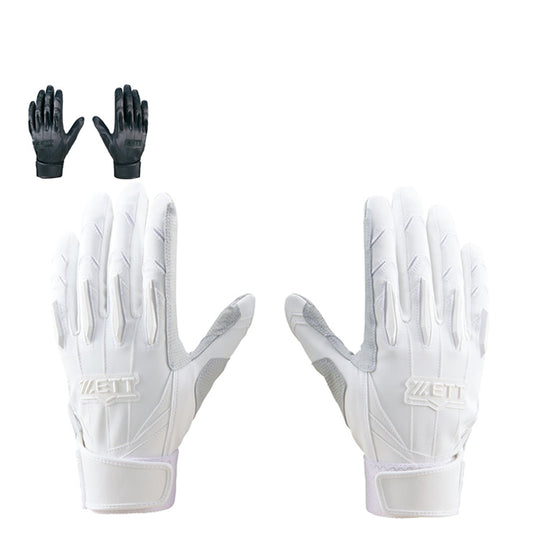 【刺繍1円】ゼット プロステイタス バッティンググローブ 高校野球対応 天然皮革 両手用 BG13011HS 白 黒 高級 バッティング手袋 バッティンググラブ 打者用手袋 大人 一般 ソフトボール ZETT PROSTATUS