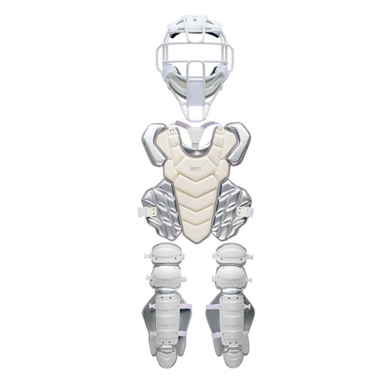 【2026モデル】ゼット 限定 硬式 ホワイト キャッチャー防具 3点セット マスク プロテクター レガース 専用バッグ BL1352WHA 熱中症対策 硬式野球 高校野球 練習 大学野球 社会人野球 捕手用 キャッチャー道具 キャッチャー用具 一式 レガーツ レガーズ 真っ白 zett set