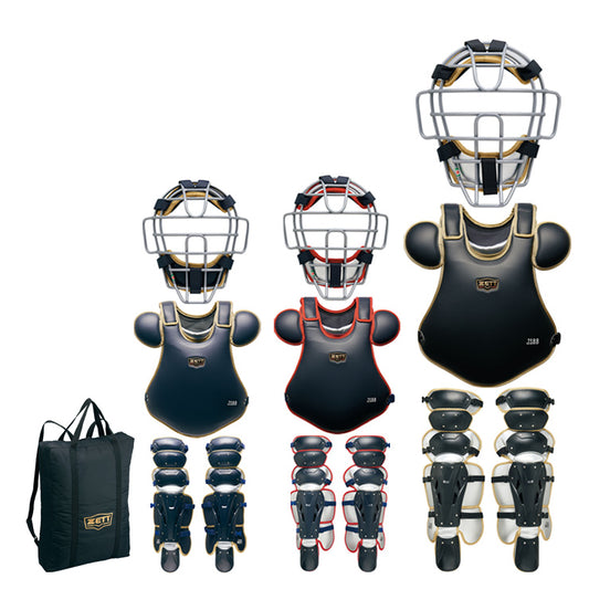 ゼット プロステイタス 一般軟式 キャッチャー防具 3点セット ハイグレード マスク プロテクター レガース 専用バッグ付き BL3052 高級 軟式用 捕手用 キャッチャー道具 キャッチャー用具 一式 大人 一般 草野球 中学軟式 zett prostatus