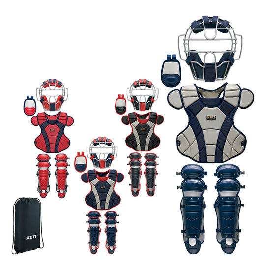ゼット 一般軟式 キャッチャー防具 4点セット マスク プロテクター レガース スロートガード 専用バッグ付き BL3350 軟式用 捕手用 キャッチャー道具 キャッチャー用具 一式 大人 一般 草野球 中学軟式 zett set