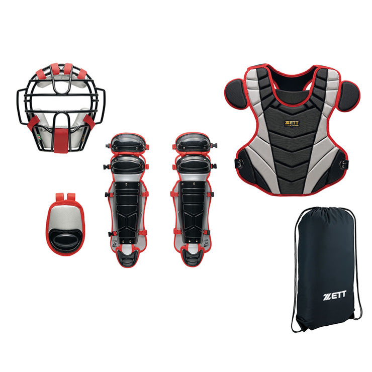 【2026モデル】ゼット 一般軟式 ソフトボール キャッチャー防具 4点セット マスク プロテクター レガース スロートガード 専用バッグ付き BL4350A 軟式用 ソフト用 12インチ 捕手用 キャッチャー道具 キャッチャー用具 一式 大人 一般 草野球 JSBBマーク JSAマーク zett set