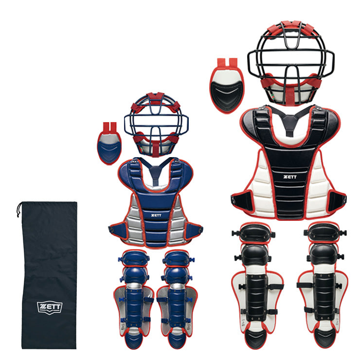 【2026モデル】ゼット 少年軟式 ソフトボール キャッチャー防具 4点セット マスク プロテクター レガース スロートガード 専用バッグ付き 少年野球 BL8330A 軟式用 捕手用 キャッチャー道具 キャッチャー用具 一式 学童野球 少年ソフト ジュニア こども zett set
