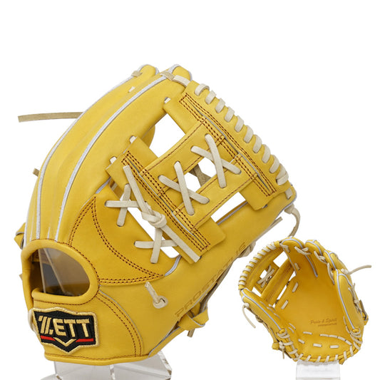 【2024モデル】ゼット プロステイタス 硬式 グローブ グラブ 内野手用 セカンド・ショート向け 右投げ用 トゥルーイエロー×パステルブラウン 高校野球対応 BPROG364 硬式用 小さい 小型 大人 一般 硬式野球 硬式グローブ 硬式グラブ 日本製 国産 PROSTATUS ZETT あす楽